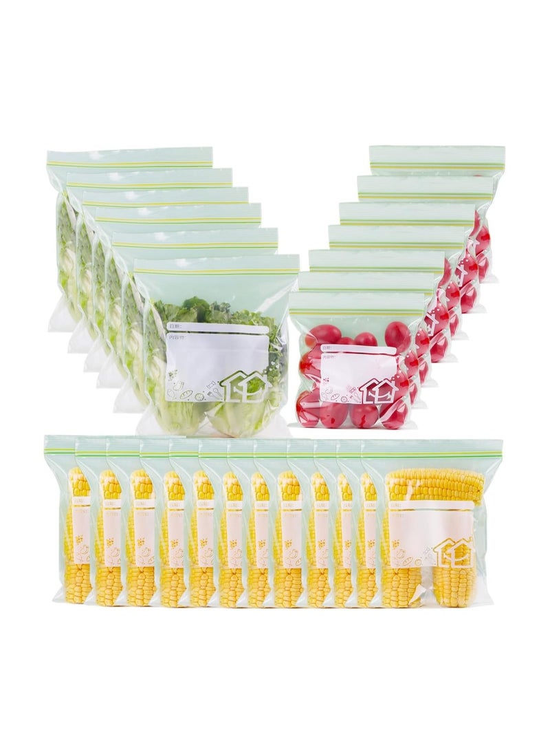 General 70 Pack Reusable Food Storage Bags, Frozen Self-Sealing Lunch Bags for Meat, Meals, Vegetables, Fruit, Desserts, Snacks 15 Large/25 Medium/30 Small  - Image 1
