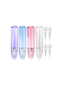 White Out Correction Tape, Retractable out Tape Set, 4 Pcs Quick Dry Refillable Pen and Replacement Whiteout Aesthetic Instant Corrections School Office Supplies