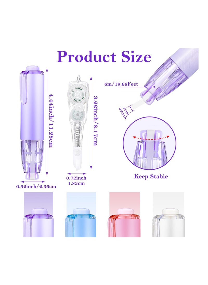 Y&D - White Out Correction Tape, Retractable out Tape Set, 4 Pcs Quick Dry Refillable Pen and Replacement Whiteout Aesthetic Instant Corrections School Office Supplies - Image 1