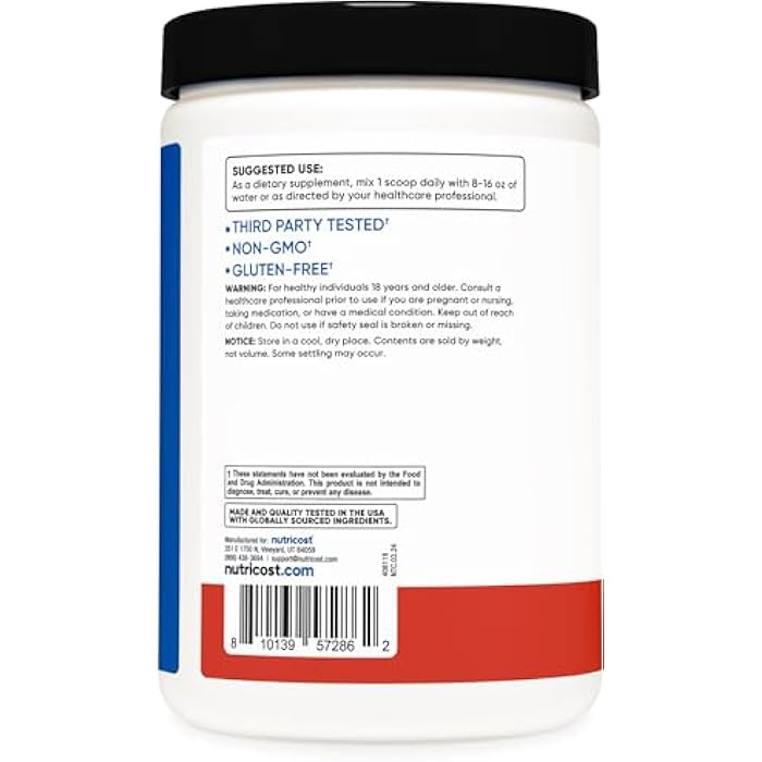 Nutricost BCAA + Hydration Powder (Tropical Punch) 30 Servings - Branched Chain Amino Acids with Hydration Complex - Gluten-Free, Non-GMO - Image 4