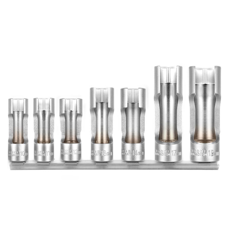 BILITOOLS Diesel Injector Fuel Line Socket Wrench Set, 3/8" Drive 10-19mm, for Thermo Switches, EGT Sensors, and Fuel Lines, Fastener on Bent Pipes, CRV - Image 1