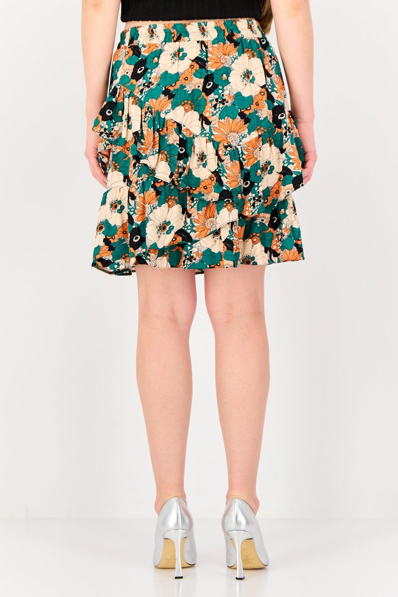 DOROTHY PERKINS Women Floral Print Mini Skirt, Multicolor - Image 3