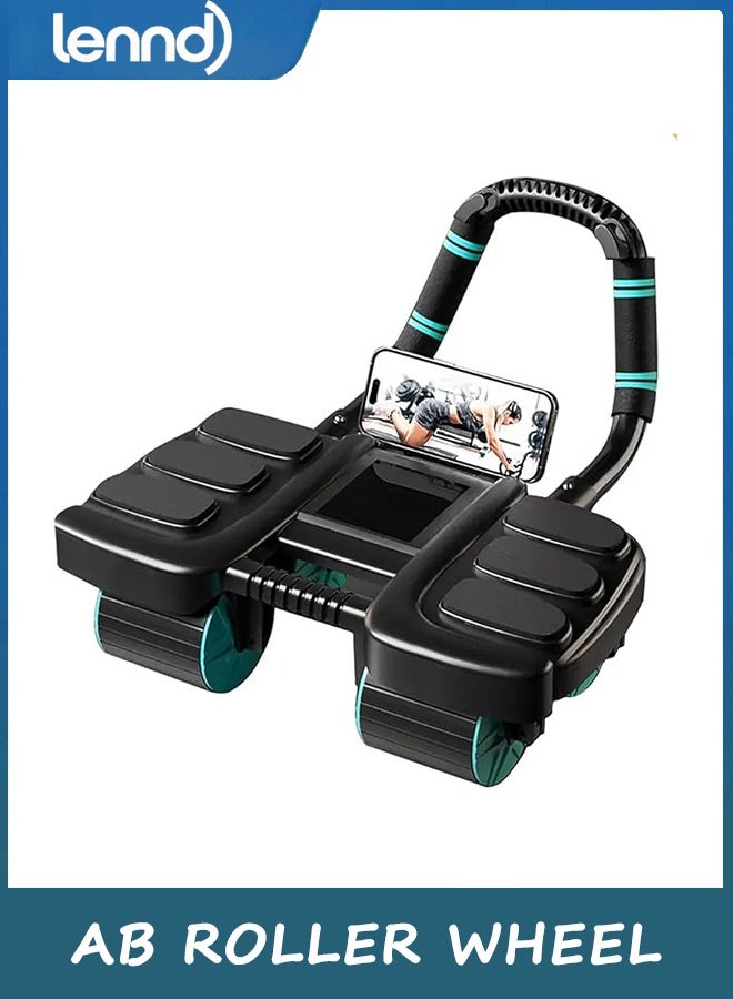 LENND 2025 New Automatic Rebound Ab Roller Wheel with Elbow Support & 4-Wheel Design - Core Exercise Equipment for Home Gym, Abdominal Workout Machine for Men/Women, Belly Fat Burner,Portable Fitness Roller Wheel - Image 1