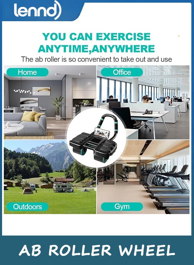 LENND 2025 New Automatic Rebound Ab Roller Wheel with Elbow Support & 4-Wheel Design - Core Exercise Equipment for Home Gym, Abdominal Workout Machine for Men/Women, Belly Fat Burner,Portable Fitness Roller Wheel - Image 4