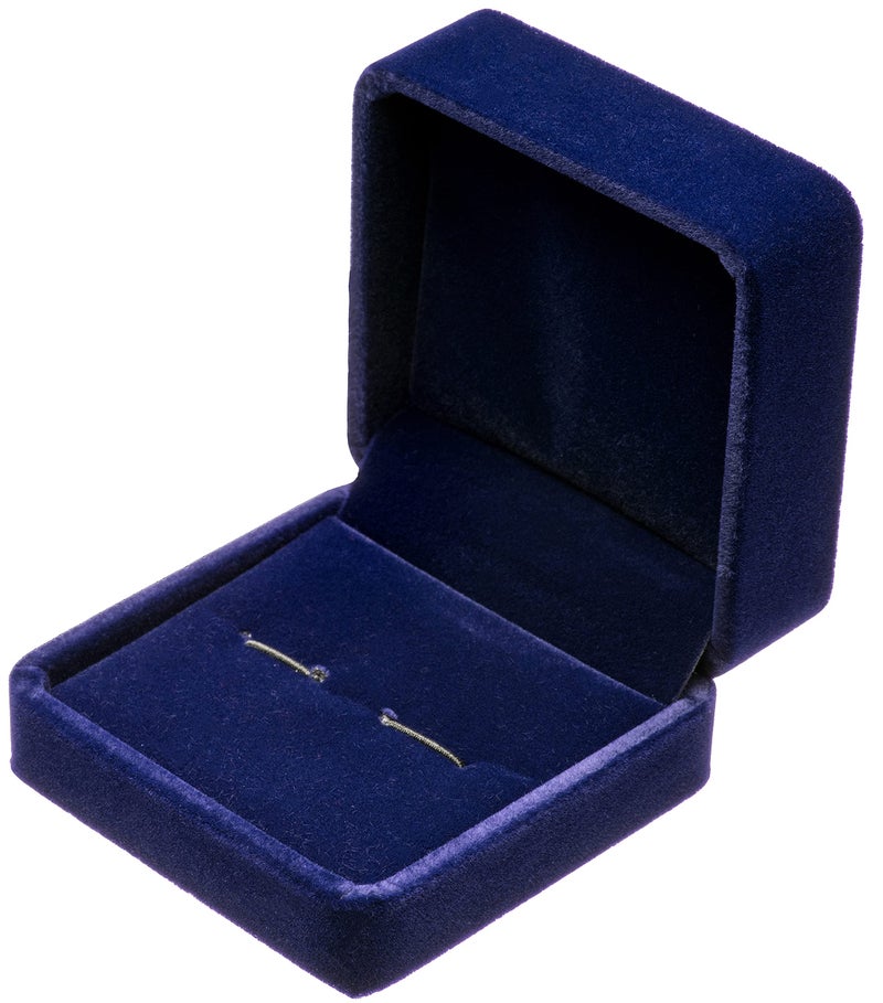 Giftop Small Dark Classic Velvet Cufflink Box Case (Blue)