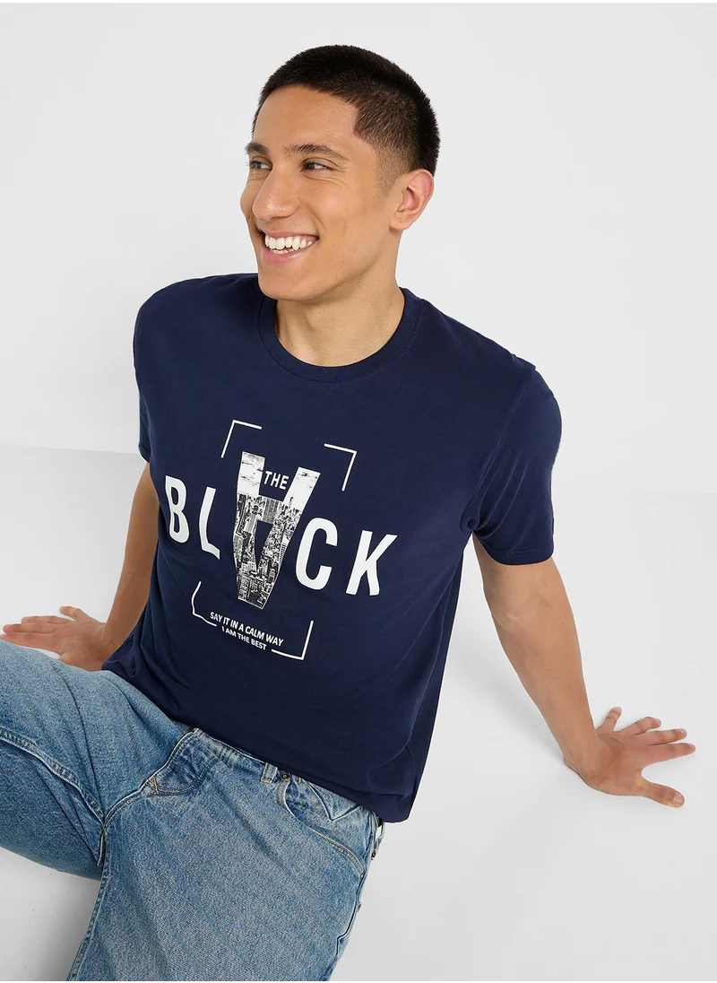 Seventy Five Basics Printed T-Shirt