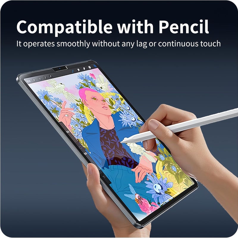 2 Pack Screen Protector Compatible with iPad Pro 11 Inch 2018 HD Clear Glossy Bubble Free Compatible with Apple Pencil and Face ID - Image 5