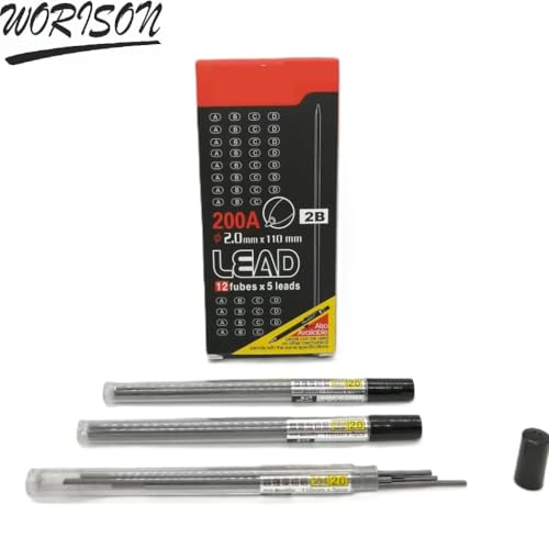 worison 12 Boxes of 2.0mm Mechanical Pencil Leads – 5 Leads per Box, Total 60 Leads – Strong, Smooth and Break Resistant Refills for Drafting, Drawing and Writing - Image 4