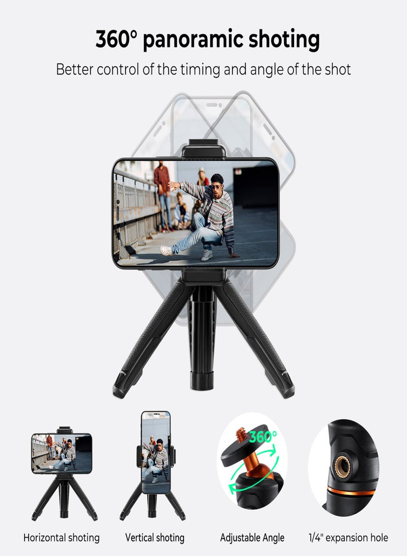 K&F CONCEPT Portable Extendable Selfie Stick Tripod Aluminum Alloy 1/4 In Screw 2kg Load Capacity with Phone Holder Remote Shutter Replacement for iPhone 15/14/13/12 Mirrorless Camera Vlog Live - Image 4