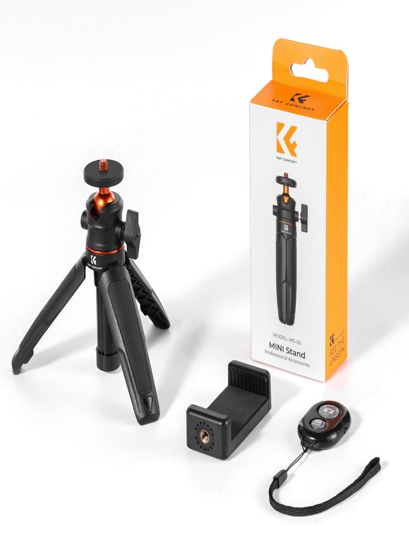 K&F CONCEPT Portable Extendable Selfie Stick Tripod Aluminum Alloy 1/4 In Screw 2kg Load Capacity with Phone Holder Remote Shutter Replacement for iPhone 15/14/13/12 Mirrorless Camera Vlog Live - Image 2