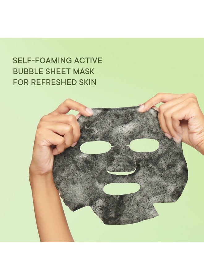 QUENCH BOTANICS - Quench Korean Bubble Sheet Mask With Matcha Green Tea Anti-Oxidants | Self-Foaming Korean Mask For Glowing Skin | Deep Cleanses & Purifies Skin | Made In Korea (Pack Of 1, 21Ml) - Image 1