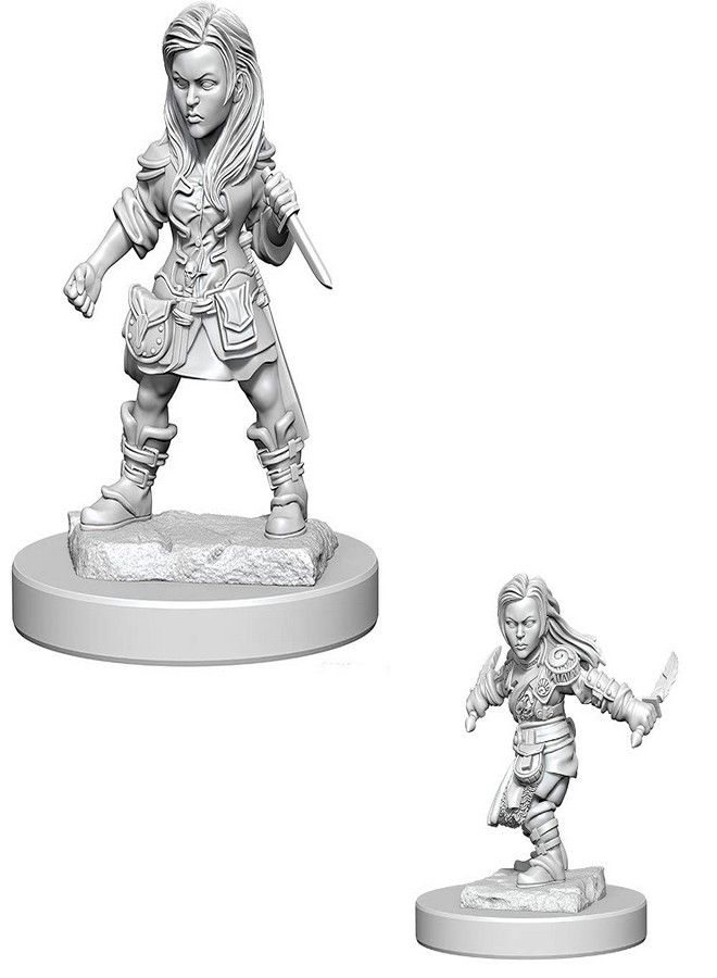 NECA WizKids Dungeons & Dragons: Nolzur's Marvelous Unpainted Minis: Halfling Female Rogue - Image 4