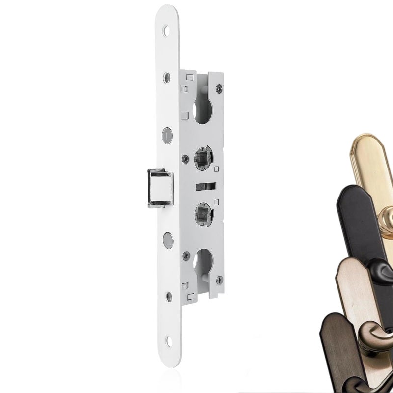 Lubentol 2 Point Bolt Mortise Lock Used for Pella Storm Door Handle Set Only Lock Body Storm Door Lock Replacement Part Fits Pella Screw Hole Center Spacing 714 2 Bolts Spacing212 White - Image 2