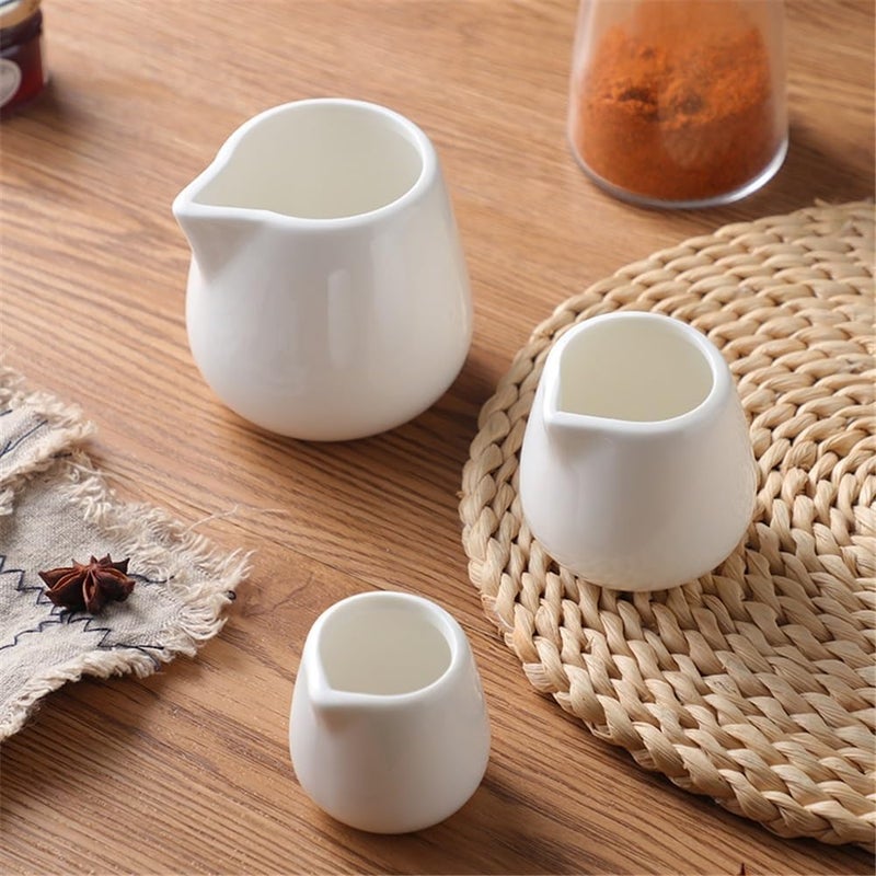 Gravy saucer Exquisite Ceramic Open Mouth Boat White Coffee Creamer Container Milk Frother Cup For Sauces Salad Boats(Small) - Image 4