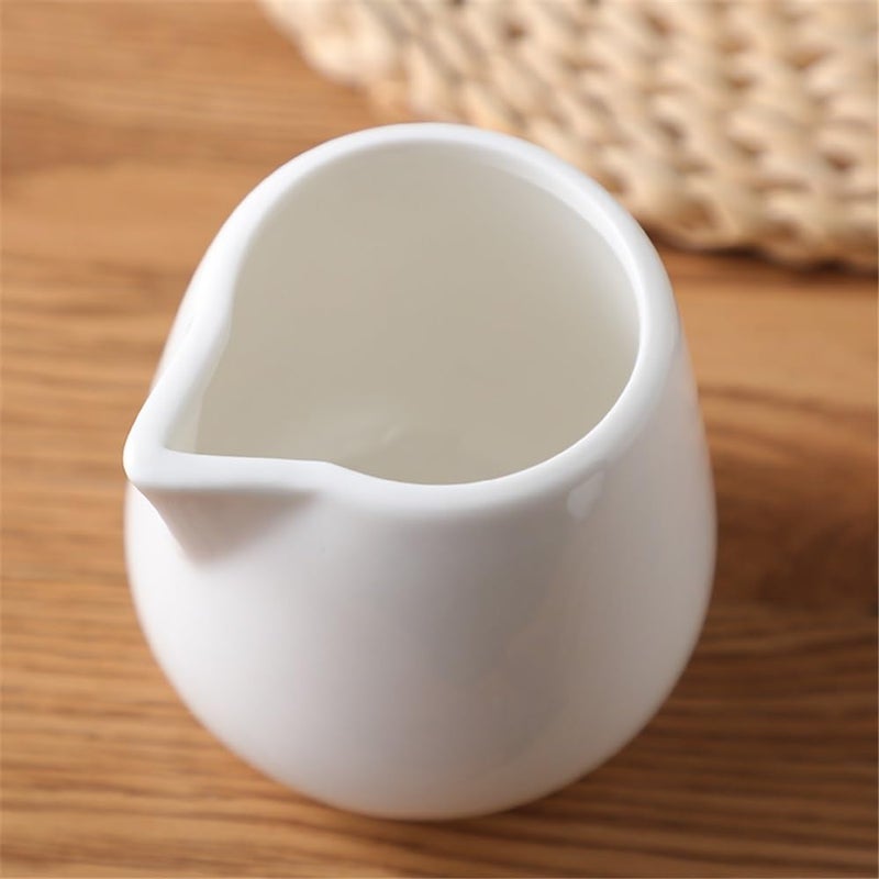 Gravy saucer Exquisite Ceramic Open Mouth Boat White Coffee Creamer Container Milk Frother Cup For Sauces Salad Boats(Small) - Image 3