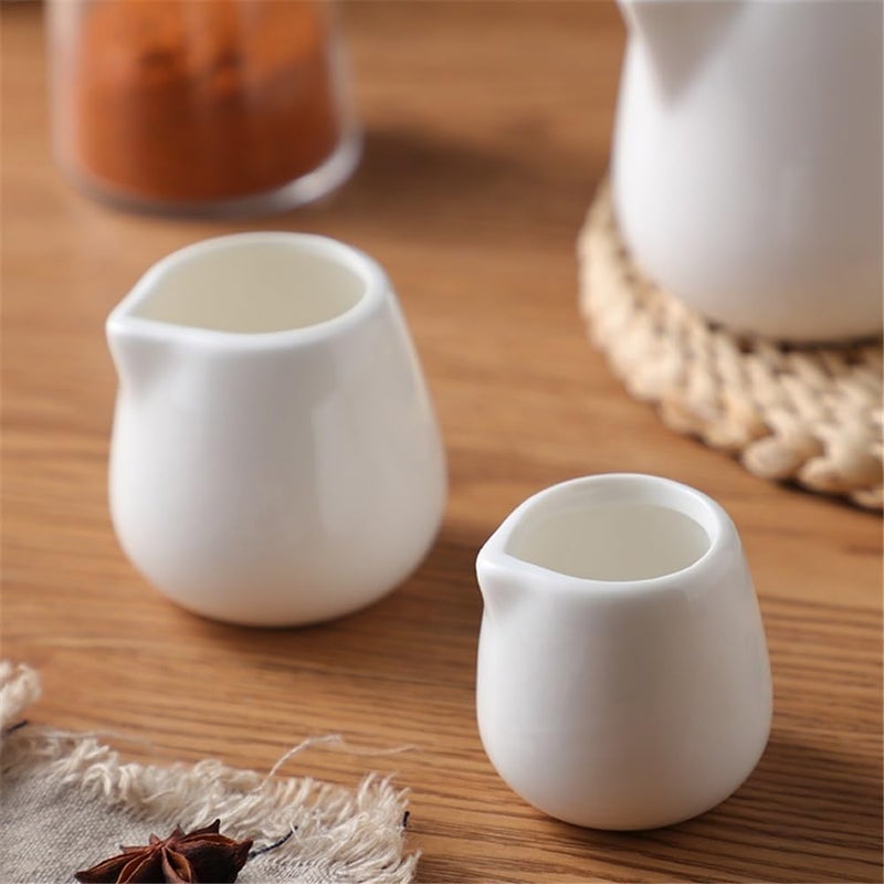 Gravy saucer Exquisite Ceramic Open Mouth Boat White Coffee Creamer Container Milk Frother Cup For Sauces Salad Boats(Small) - Image 5
