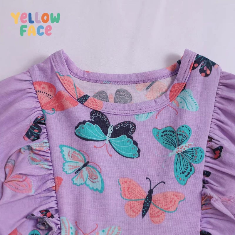 Children's Princess Dress with Cartoon Lace, Round Neck - Image 3