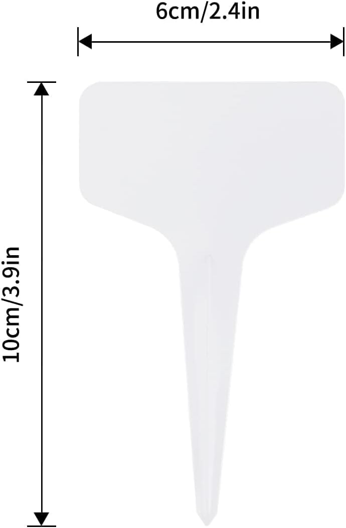 KINGLAKE 100 Pcs 6 x10cm Plastic Plant T-Type Tags Nursery Garden Labels - Image 2