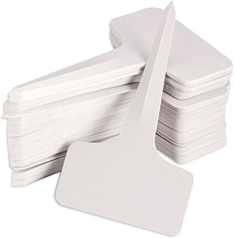 KINGLAKE 100 Pcs 6 x10cm Plastic Plant T-Type Tags Nursery Garden Labels - Image 1