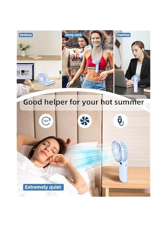 Portable Handheld Fan, Portable Fan Rechargeable, 3600mAh, 180° Adjustable, 6 Speed Wind, Display Electricity in Real Time, USB Rechargeable Foldable Fan, Quiet Personal Fan as Power Bank - Image 4