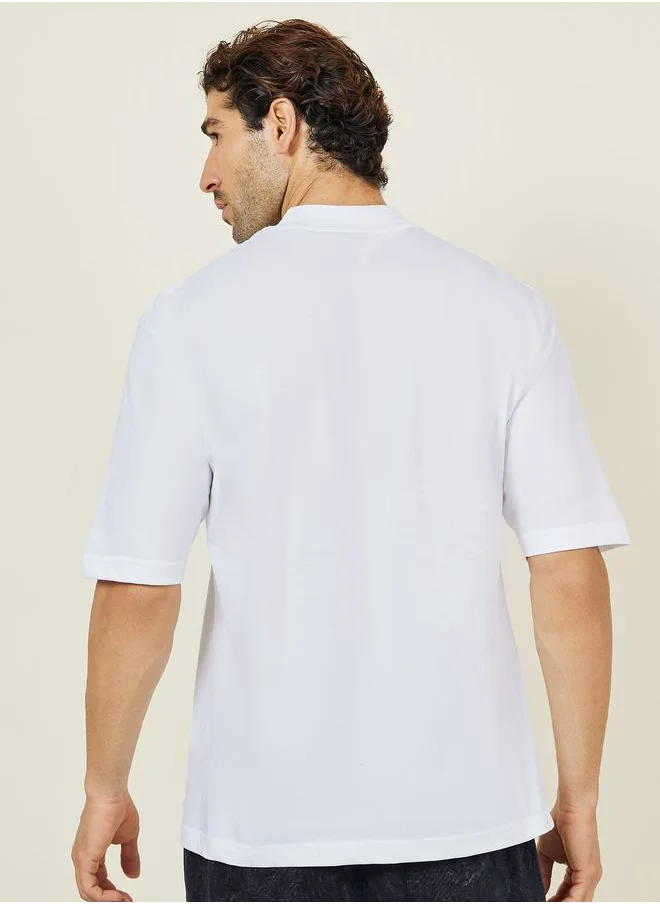 Styli Oversized Mock Neck Short Sleeves T-Shirt
