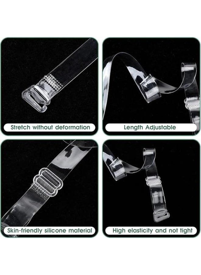6 Pairs Invisible Bra Straps, Non-Slip Transparent Bra Straps Adjustable Transparent Straps, Replacement Shoulder Straps for Women and Girls - Clear - Image 2