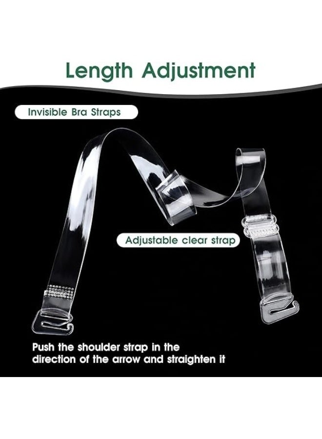6 Pairs Invisible Bra Straps, Non-Slip Transparent Bra Straps Adjustable Transparent Straps, Replacement Shoulder Straps for Women and Girls - Clear - Image 4