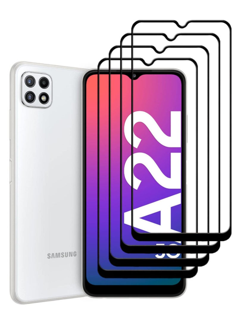 ACLIX 4 Pieces Antistatic ESD Dustproof Premium Quality High Definition Tempered Glass Screen Protector Designed For Samsung Galaxy A22 5G - Image 1