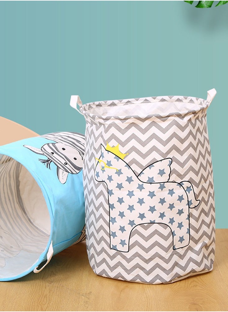Generic Cute Pony Household Fortable Big Capacity Laundry Basket Clothing Blanket Toy Organizer Storage Bag With Handle  - Image 4