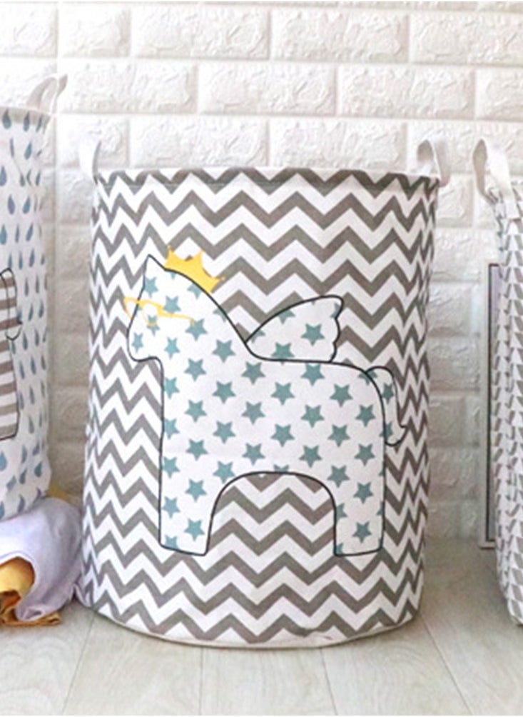 Generic Cute Pony Household Fortable Big Capacity Laundry Basket Clothing Blanket Toy Organizer Storage Bag With Handle  - Image 3