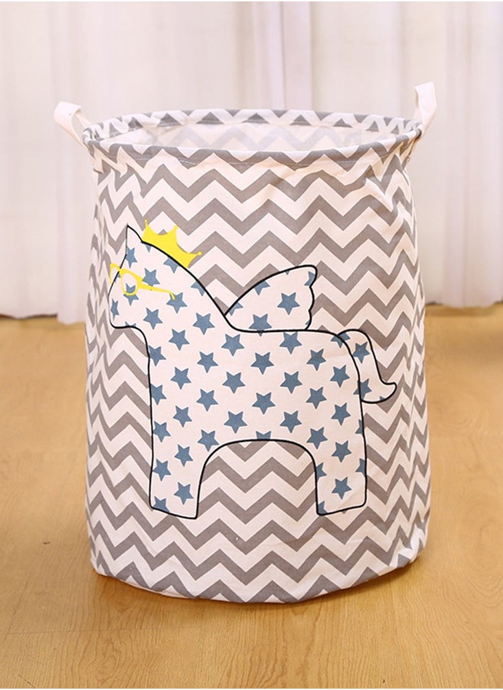 Generic Cute Pony Household Fortable Big Capacity Laundry Basket Clothing Blanket Toy Organizer Storage Bag With Handle  - Image 2