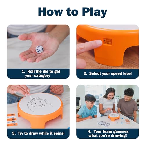 Educational Insights SpinDoodle - Fun Board Games for Adults, Teens and Kids, Party Games for Family Game Night, Funny Quick Drawing Game, Guess The Sketch, Groups of 4 Ages 8+ - Image 3