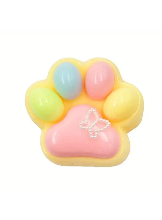Yellow Pearl Butterfly Sensory Fidget Toys Soft Heart Paw Print Design For Kids - Image 1