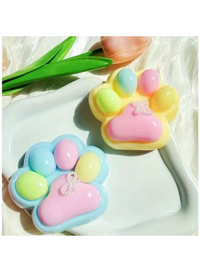 Yellow Pearl Butterfly Sensory Fidget Toys Soft Heart Paw Print Design For Kids - Image 2