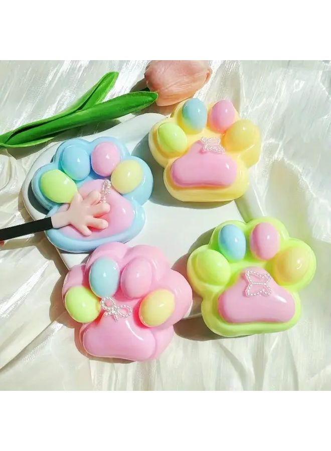 Yellow Pearl Butterfly Sensory Fidget Toys Soft Heart Paw Print Design For Kids - Image 4