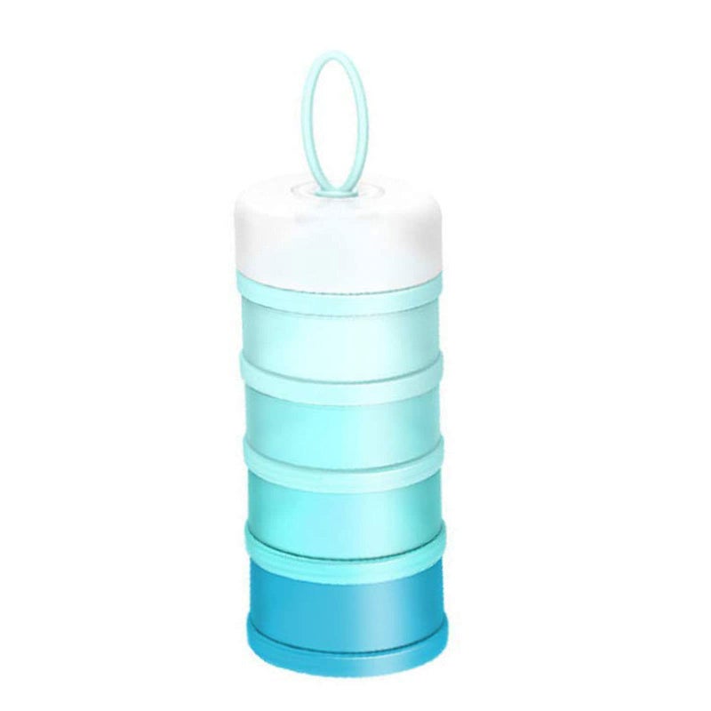 Kaptin Formula Dispenser,Non-Spill Portable Stackable Baby Milk Powder Dispenser,Snack Storage Container,BPA Free,4 Feeds (Blue) - Image 1