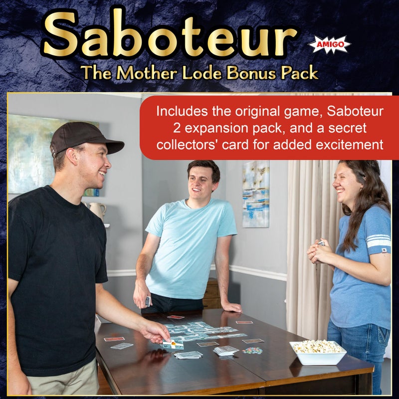 Amigo Games Saboteur The Mother Lode Bonus Pack Strategy Card Game – Includes Saboteur, Saboteur 2 & Secret Collectors’ Card – Perfect for Family Game Nights for Kids & Adults Age 8 & Older - Image 2