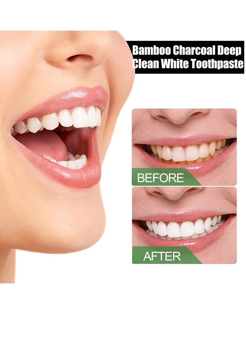 110g Bamboo Charcoal Toothpaste for Yellow, Teeth Sensitive Toothpaste for Adults Natural Deep Cleaning Toothpaste Removes Coffee Stains and Freshens Breath Portable Travel Toothpaste - Image 3