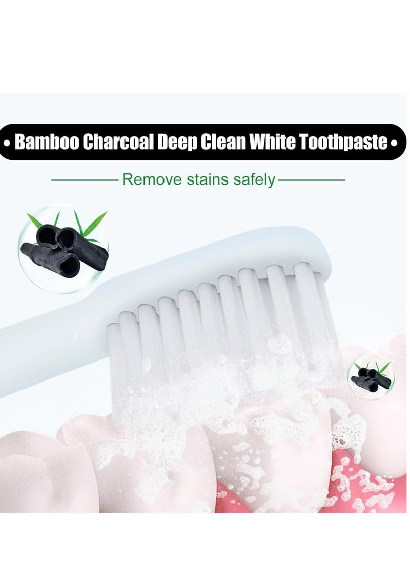 110g Bamboo Charcoal Toothpaste for Yellow, Teeth Sensitive Toothpaste for Adults Natural Deep Cleaning Toothpaste Removes Coffee Stains and Freshens Breath Portable Travel Toothpaste - Image 2
