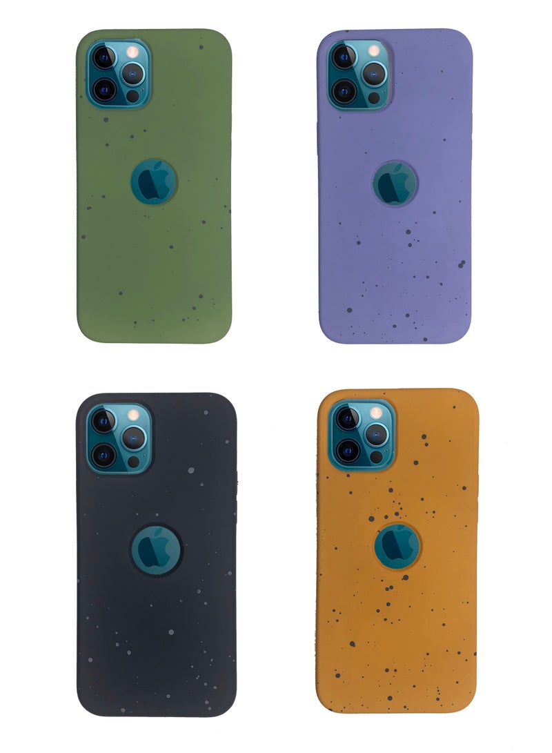 ليكا عرض مميز! علبة تحتوي على 4 جِعَل سيليكون فخمة بتصميم منقّط لهاتف iPhone 12 Pro Max   (متعددة الألوان) تتوهج في الظلام - Image 1