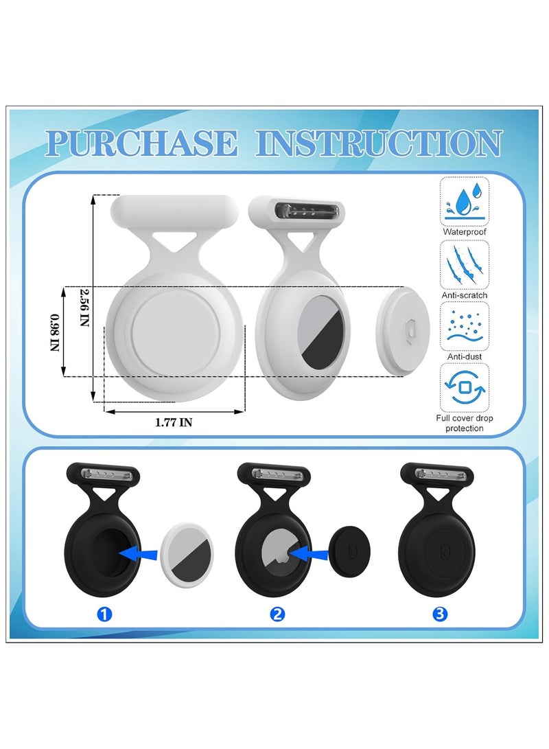 SYOSI 2Pack Waterproof Kids Airtag Holder Case, Hidden Wear Resistant, Compatible with Airtag, Silicone Air tag Hidden Tracker Case with Pin Brooch, Anti Lost Air Tag Protective Case for Toddlers, Elderly - Image 3