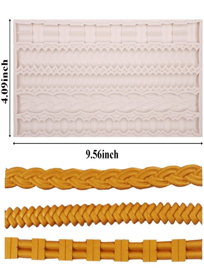 Xcake Lcook Pearl Rope Silicone Fondant Mold, Vintage Scroll Relief Chocolate Mold for Birthday Wedding Cake Decoration Candy Sugar Craft Gum Paste Pie Crust Resin - Image 2