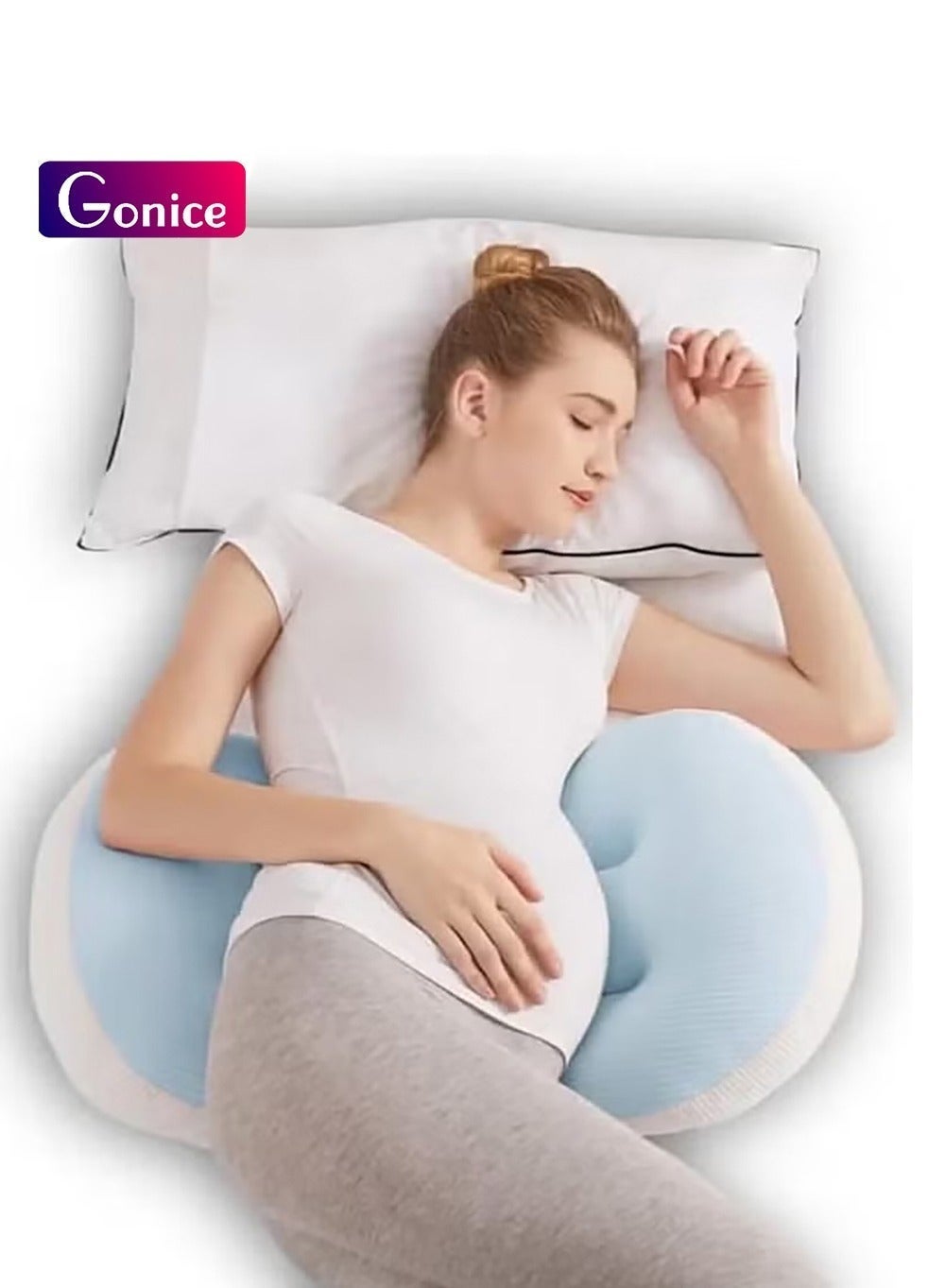 Pregnancy Pillow, Adjustable Pregnancy Pillow, Soft and Comfortable Maternity Pillow for Back, Hips, Legs, Double Removable Wedge with Cover