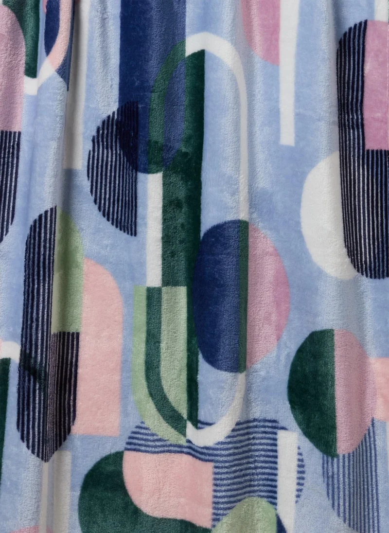 Matalan Blue Geometric Print Throw