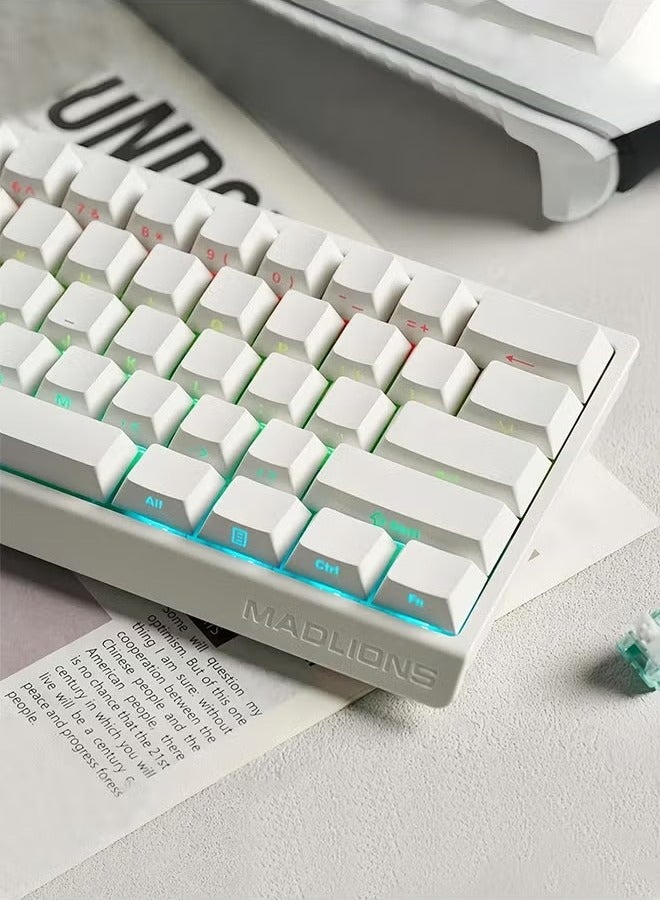 مادليونس Mad68 HE RGB لوحة المفاتيح الميكانيكية المفاتيح المغناطيسية المبادلة الساخنة 8000hz 0.02mm FPS ألعاب لوحة المفاتيح الزناد السريع هدية عيد الميلاد الأبيض - Image 3