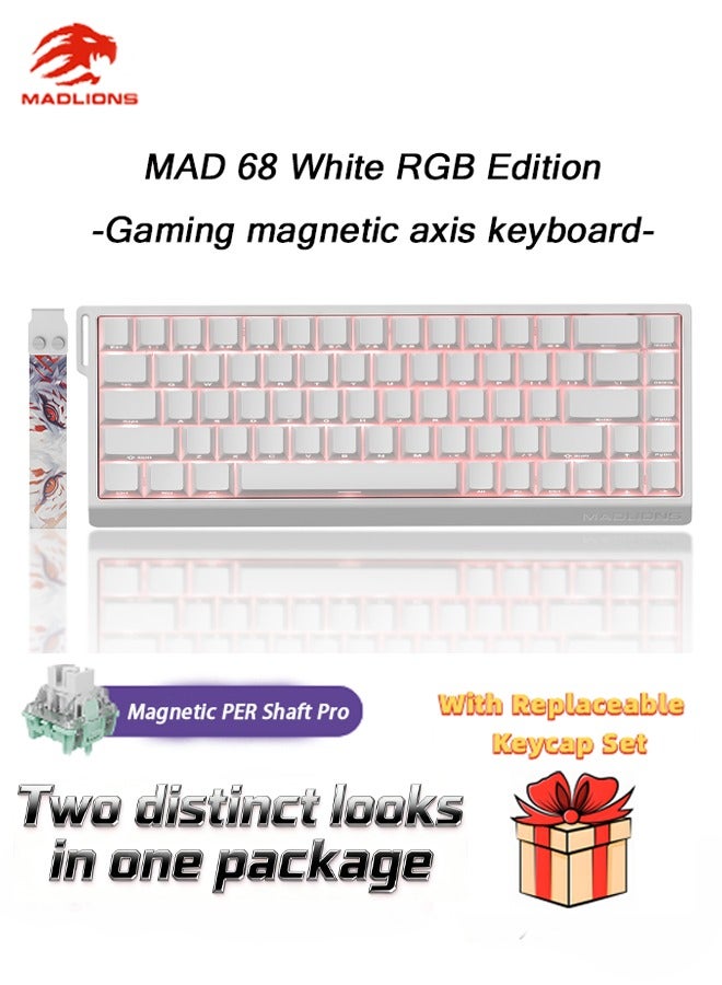 مادليونس Mad68 HE RGB لوحة المفاتيح الميكانيكية المفاتيح المغناطيسية المبادلة الساخنة 8000hz 0.02mm FPS ألعاب لوحة المفاتيح الزناد السريع هدية عيد الميلاد الأبيض - Image 1