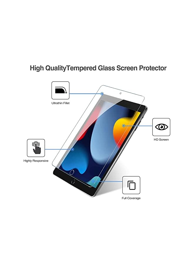 Procases [2 Pack] iPad 10.2 9th Generation 2021/ 8th 2020/ 7th 2019 Screen Protector, Tempered Glass Screen Film Guard for iPad 10.2" 9th(A2602/A2603)/ 8th(A2270/A2428)/ 7th (A2197/A2198/A2200) - Image 3