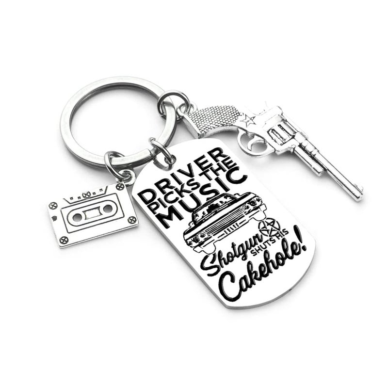 Aisity Fans Gifts Car Accessories for Men Gifts TV Merchandise Keychain for Fans Women Men Birthday Valentines Day Gift for Him Her Best Friend Christmas (Silver) - Image 2
