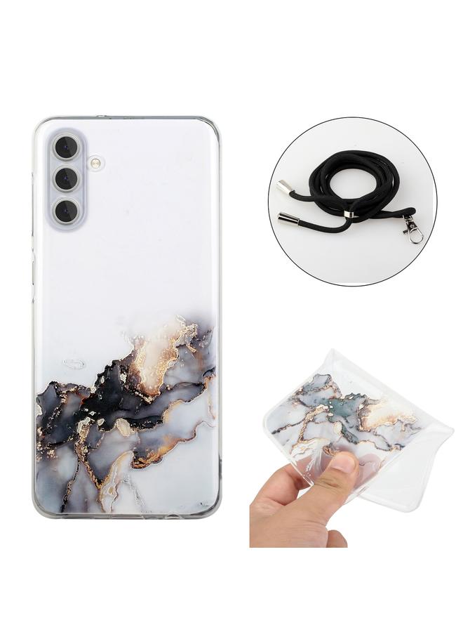 اس-توب جراب لهاتف Samsung Galaxy A25 5G بنمط رخامي مجوف من مادة TPU مع حبل لحزام الرقبة - Image 2