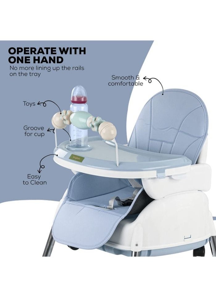 Generic - High chair 4 * 1 with 3 adjustable height levels, a footrest, a padded seat and a strong reinforcement, with a food tray with amusing games to attract attention, a safety belt, strong legs - Image 1